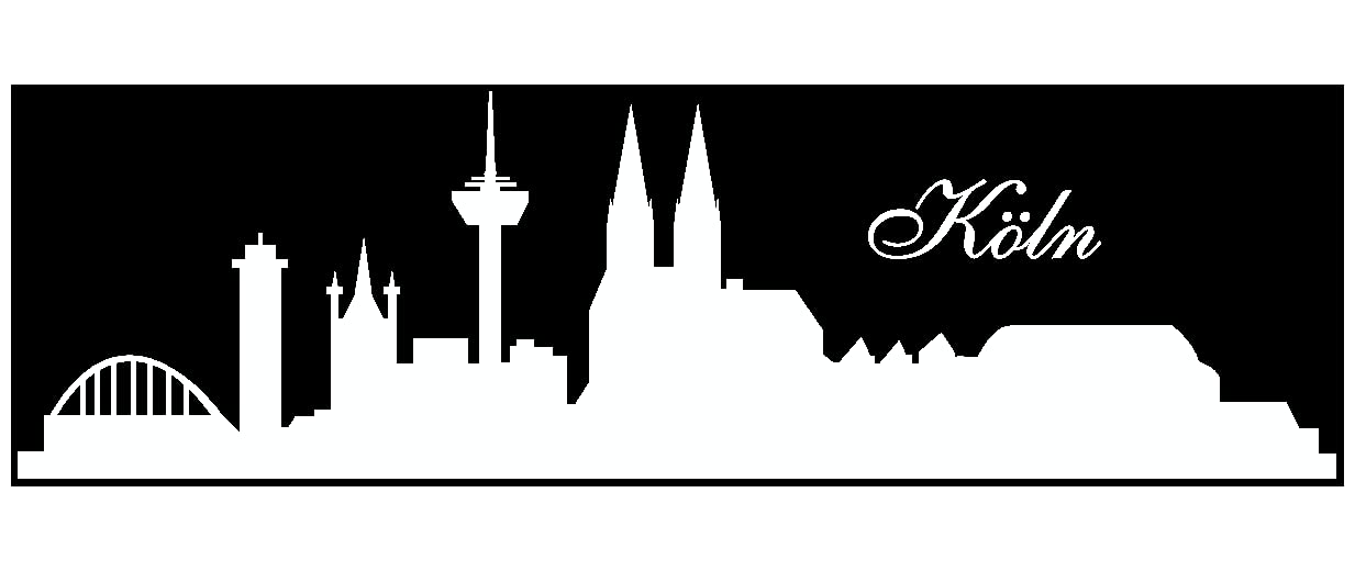 Samunshi Wandtattoo Köln Skyline 100x30cm Schwarz