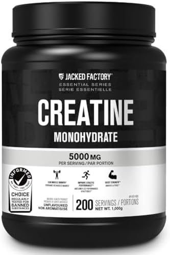Jacked Factory Creatine Monohydrate Powder 1000g - Canadian-Owned...