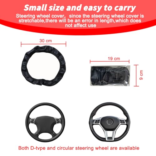 Adunsiaoto Lenkrad Abdeckung Mikrofaser, Heavy Duty Lenkradhülle, Carbon Fiber Auto Lenkrad, Abdeckung Atmungsaktiv Lenkradbezug Faser, Mikrofaser Leder Lenkradhülle Universal Größe(Grau)