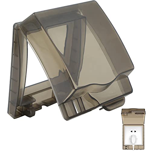 Interrupteur Mural Prise Protection étanche - Boîtier pour Anti-éclaboussures Cover Cache-Prise Fiche Transparente Boîte Contre éclaboussures Prises Extérieures Plastique (Transparent)