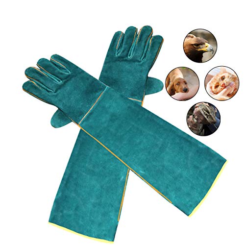 24.4inch Animal Handling Gloves, Dog Bite Sleeve, Anti Scratch Cat, Gloves Protection for Dog Cat Bird Snake Parrot Lizard Wild Animals