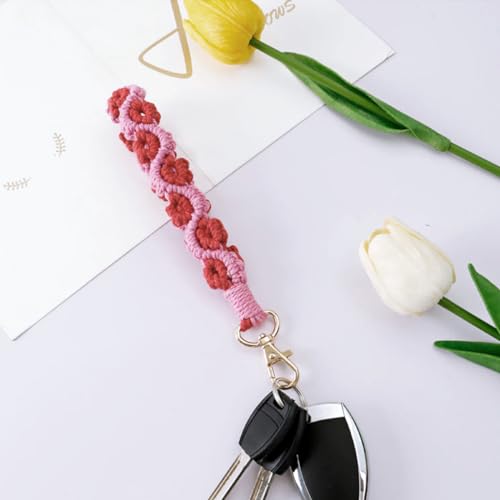 Boho Macrame Phone Wrist Strap, Cell Phone Lanyard with Tether Tab, Purple - Photo 12 sur 85