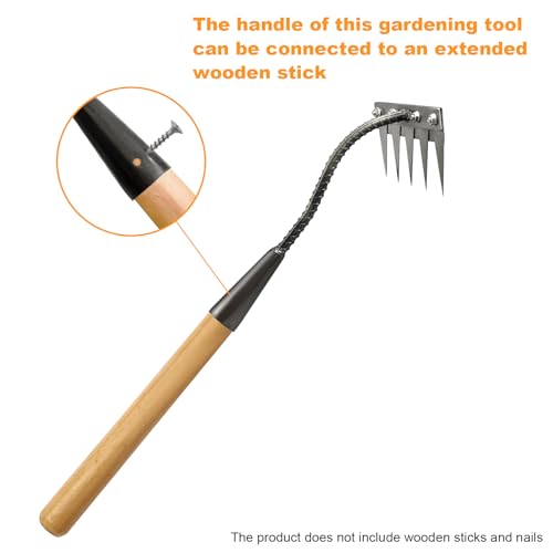 Rastrillo de Hierro para Jardín Heavy-Duty con 5 Dientes miniatura 3