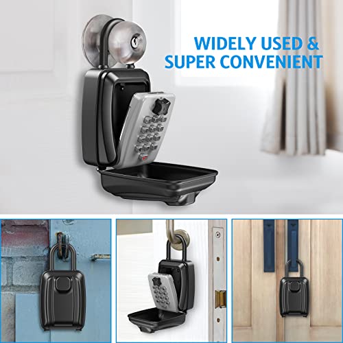 Amir Key Lock Box Extra Large, Push Button Combination Lock Box For Keys Outdoor, Wall Mounted Lockbox For House Keys With 12-Digit Combination Resettable Code, Key Hider Safe Box For Home Hotels #TOP6