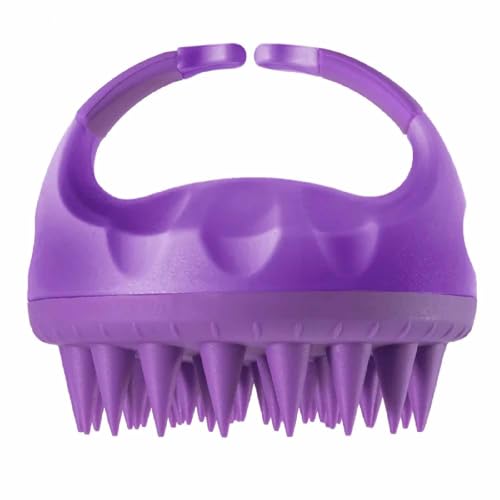 Cepillo Masajeador Capilar, Cepillo de Ducha para el Cuero Cabelludo, Cepillo de Champú y Masaje, Cepillo para Masaje de Cabeza, Masajeador de Pelo, Cepillo Estimulador, Silicona - Morado