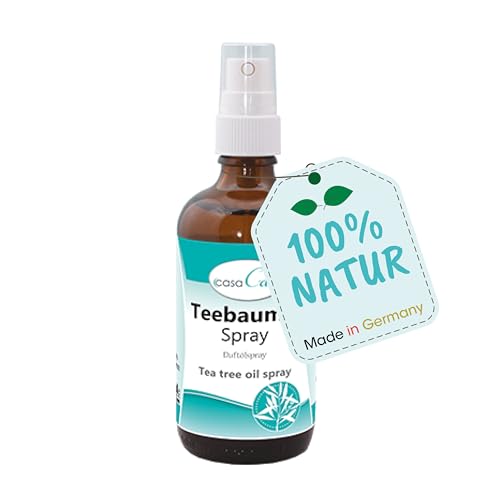 cdVet Naturprodukte casaCare Teebaumöl Spray 100 ml - Duftölspray - angenehmer + frischer Duft - Reinigung der Atemluft - Verbesserung Raumklima - ätherische Öle - Wohlbefinden - natürlich -