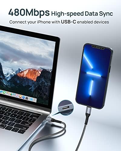 BLACKSYNCZE USB C to Lightning Cable, MFi Certified 1M iPhone Charger Cable Nylon Braided PD Fast Lightning Type C Charging Cable Lead for iPhone 13 12 11 Pro Max 13 12 Mini XR XS X 8Plus 8 SE 2020
