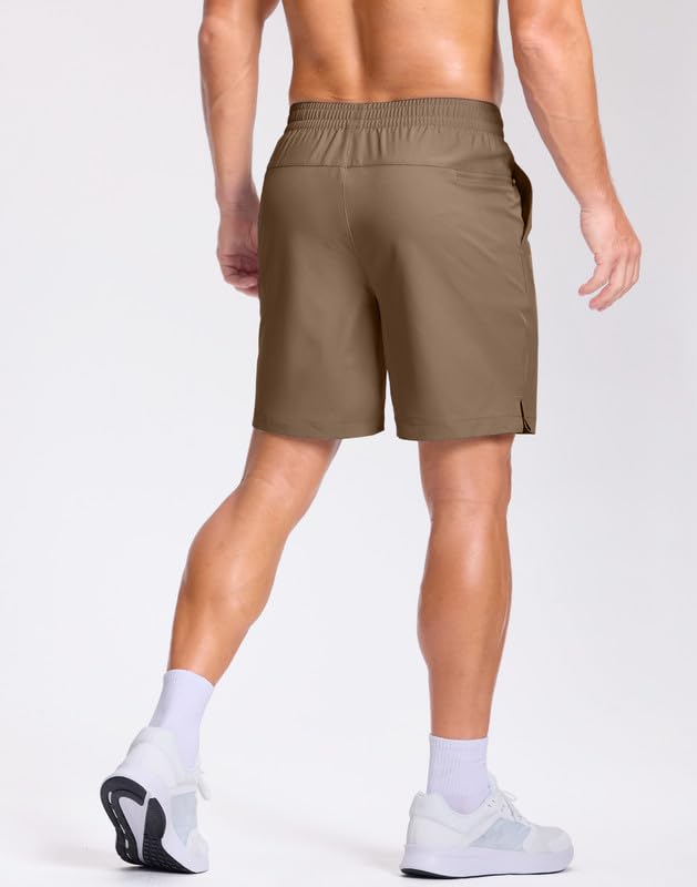 Image of GGJ Men's Lightweight Athletic Shorts with 2 Zipper Pockets 7 inch /9 inch /5 inch Gym Workout Running Quick Dry Tennis Shorts for Men