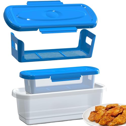 Coctelera genérica para tazón de empanado y freír – 2 utensilios de cocina multifuncionales, de coctelera para empanado de pescado – Apto para alitas de pollo, aros de , verduras,