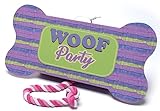 Jokari Woof Party Pull String Dog Toy Pinata. Fill Bone Shaped Box with Your Pup’s Favorite Treats, Snacks, Favors, Accessories or More. Attached Rope Tears Open, Dispenses Prizes for Everyone (Bone)