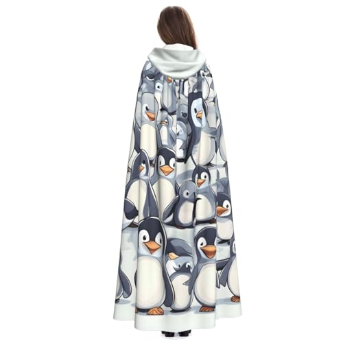 Cape à capuche pingouins déguisement adulte ajustable pour magicien - 5