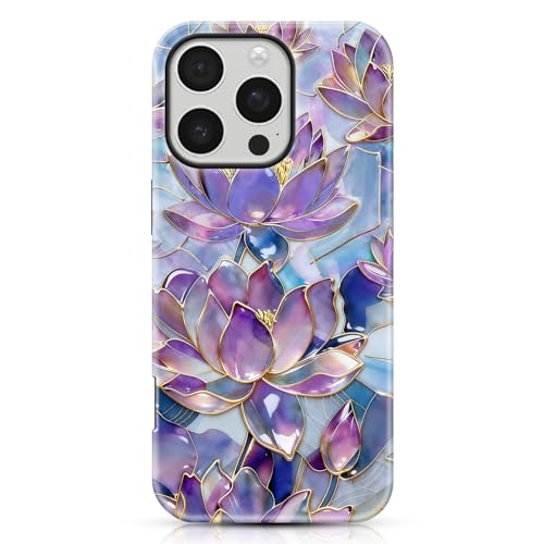 Coque pour iPhone 16 Pro motif floral fleurs vintage rigide filles femmes