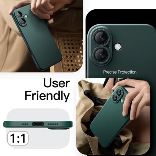 Image of JETech Slim Case for iPhone 17 6.3-Inch, Ultra-Thin Lightweight Minimalist Phone Cover with Camera Lens Protection, Matte Anti-Fingerprint Finish (Midnight Green)