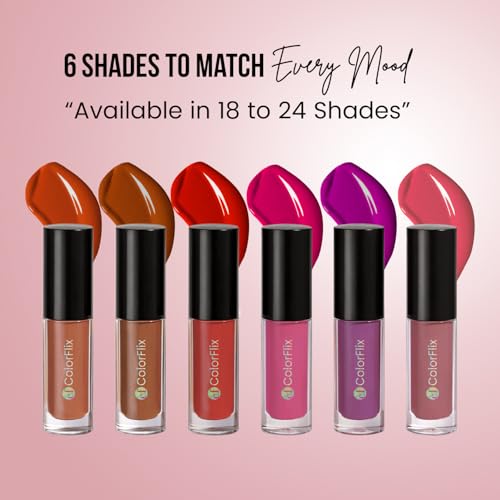 Image of ColorFlix Glam Mini Lip Kit - Set of 6 UltraStay Long Lasting Lipsticks, Matte & Creamy Texture, Smudge-Proof, Travel-Friendly Lip Shades, Perfect for Party Look & Gifting 2.0 (2ml Each)