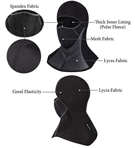 ROTTO Passamontagna Moto Balaclava Nero Sci Snowboard Bici Mask Impermeabile Termico A Prova di Vento Dimensioni Universali - Image 7