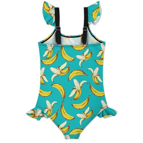 Image of Girls One Piece Swimsuit Lovely Cute Animals Ruffles Swimwear Bathing Suits 3-12 Years