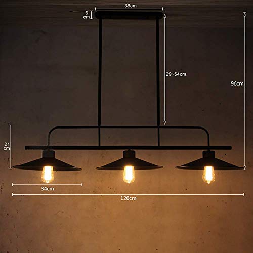 Plafonnier en fer à 3 lampes rétro au design industriel chic - 2
