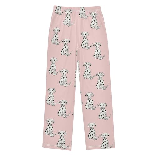 Boys' Pants Cute Dalmatian Dogs Pink Long Bottoms Jogger Pants Elastic Waist Trousers with Pockets S-XL