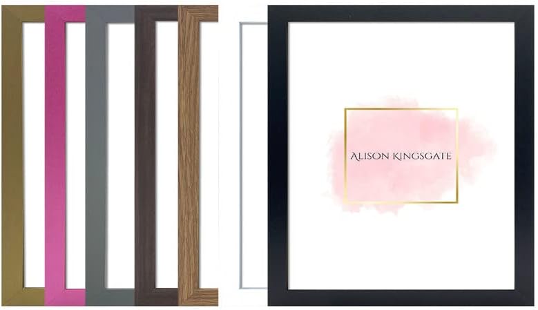 Alison Kingsgate Sleek White 45x45cm Frame Picture Frames With Clear Perspex Sheet and Wall Hanging Hooks - Square 45cm x 45cm White Photo Frame - British Handmade Frames