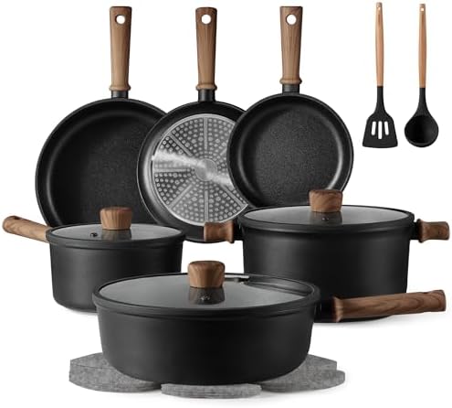 CAROTE Nonstick Pots and Pans, Induction Titanium Cookware Set 16...
