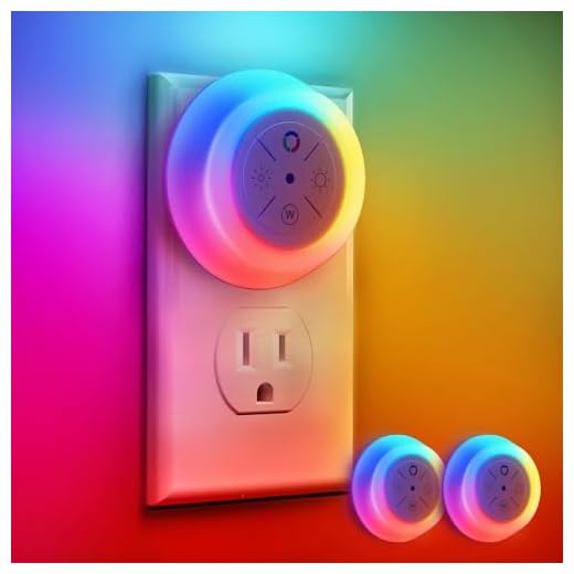 Dawnrise Night Lights Plug Into Wall, Dusk to Dawn Sensor, 2 Pack,12-Color Changing Led Plug in Night Light Dimmable for Bedroom, Stairs, Kitchen, Hallway, Utility Room, Kids Room
