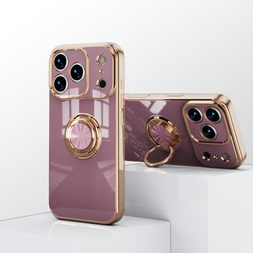 Coque iPhone 17 Air violet clair rigide en silicone avec bague de support intégrée