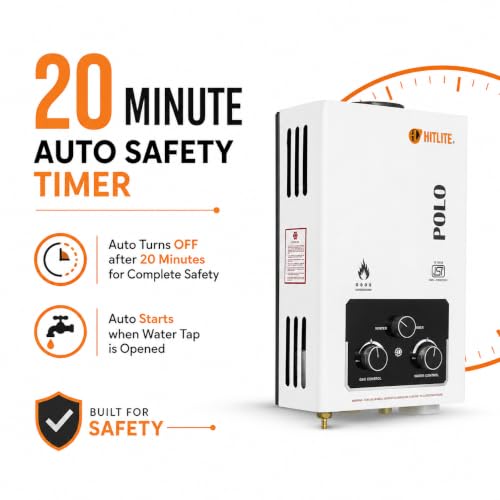 Image of POLO 6L PNG Gas Geyser for Pipeline Gas Connection | Pure Copper Heat Exchanger | ISI & BIS Certified | Instant Water Heater | No Electricity Required | 2 Years Warranty | White