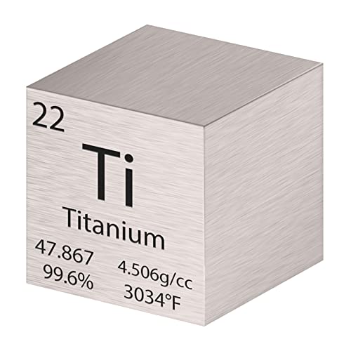 Pevfeciy 1 Inch Titan Würfel 25,4 mm Metall Dichte Würfel reines Metall hohe Dichte Element Würfel für Element Sammlungen Labor Experiment Material Hobbys
