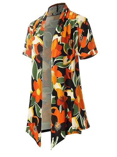 Image of MixMatchy Women's Lightweight Short Sleeve Draped Open Front Cardigan Vest