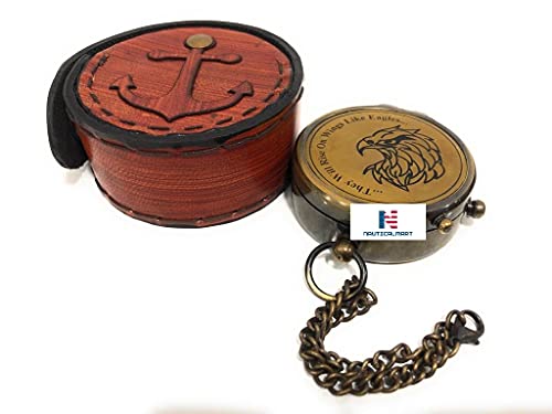 Brújula portátil de latón Nautical-Mart con estuche de cuero, regalo para Eagle Scouts miniatura 2