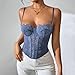 YCBENYANG Lace Corset Tops for Women Going Out Cute Mesh Date Night Fashion Outfits Adjustable Strap Party Crop Top