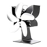 Kaminventilator SF901G 5 Blades Heat Powered Stove Fan for Wood Log for Burner Heater Fireplace Fuel