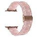 V-MORO Resin Band Compatible with Apple Watch Band 38mm 40mm Series 4/3/2/1 Women Men with Stainless Steel Buckle, iWatch Replacement Wristband Strap (Pink-Tone, 38mm)
