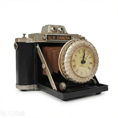 Retro Metal Camera Model Clock