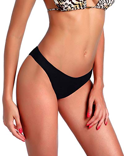 Women Sexy Lady Brazilian V-Style Ruched Ruffle Cheeky Bikini Bottom Thong Hot Summer Beachwear2