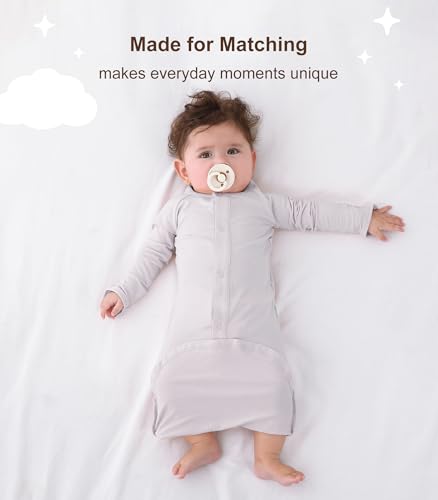 Baby Sleeper Gown Viscose from Bamboo Newborn Nightgowns Unisex Long Sleeve Sleep Sack3