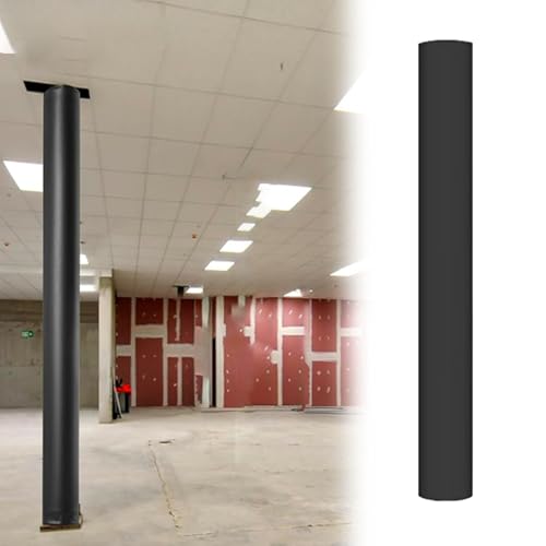 ZAQYCM Basement Pole Padding Wrap Around Black, Round Pole Safety Pads Column Cover for Playground, Gym and Basketball Hoop, 6ft Tall Post All Weather Pad(H 4ft,Dia 4 Inch)