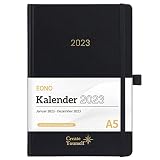 Amazon Brand - Eono Kalender 2023,Terminkalender 2023 A5 von Januar 2023 bis Dezember 2023 mit Beiges Hardcover, Fester Einband, 21.3 x 14.7 x 1.6 cm