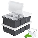 EASY RELEASE LARGE ICE CUBE TRAY: Independent cavity design make it easier to release whiskey ice, these flexible large ice cube trays for cocktails can be easily pushed from the bottom to remove big ice cubes for whiskey. Square ice cube trays has a...