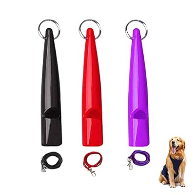 NITAIUN 3 Pcs Dog Whistle with Whistle Strap, High Pitch Plastic Dog Whistles Standardized Frequency Loud and Far-Reaching Professional Dog Training Clicker for Barking and Recall (3 Pcs)
