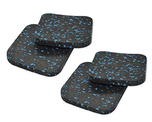 SCSpecial Treadmill Mat 4 Pieces Exercise Equipment Mats Shock Absorbing Rubber Treadmill Pads for Carpet or Floor Protection