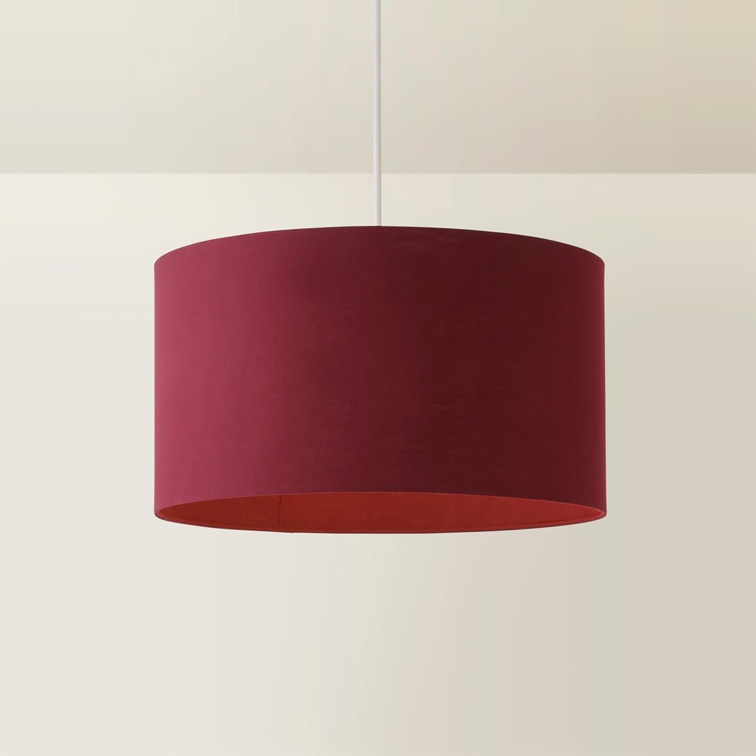 Valuelights Unisex Plum Reni Fabric Easy Fit Drum Ceiling Lamp Shade With Bulb Medium