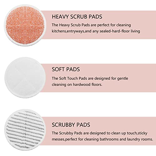 Image of 8 Pack Spinwave Mop Pads Replacement Set Compatible with Bissell Spinwave 2039A 2124: 4 Heavy Scrub Pads, 2 Soft Pads, 2 Scrubby Pads by BeiLan (8Pcs 1 Pack)