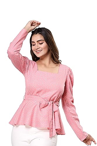 Image of Fab Star Casual Printed Women Pink Top