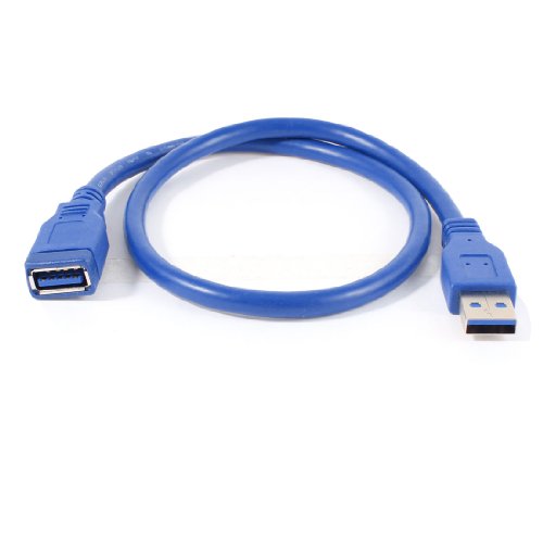 sourcing map 50 cm 50,8 cm Transferencia de Datos USB 3,0 A Macho A Hembra Cable de extensión de Azul