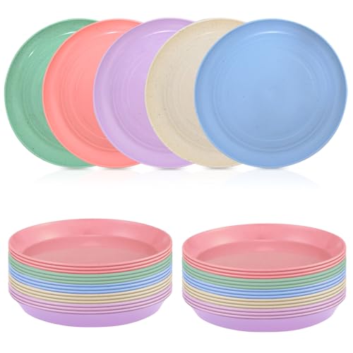 30 Pcs Whisker Fatigue Relief Cat Bowl 6 Inch Wheat Straw Shallow Cat Food Dish Cat Food and Water Dish Set Pet Feeder for Small Cat Supplies?Multicolor?