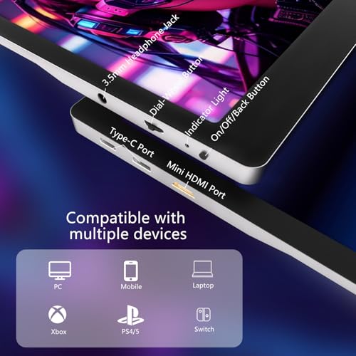 Image of 15.6 Inch 4K UHD Portable Gaming Monitor Supports HDR 100% sRGB Lightweight Metal Touchscreen with Type-C Mini HDMI Travel Monitor for Laptop /PC /Mac /PS5 /4 /Switch