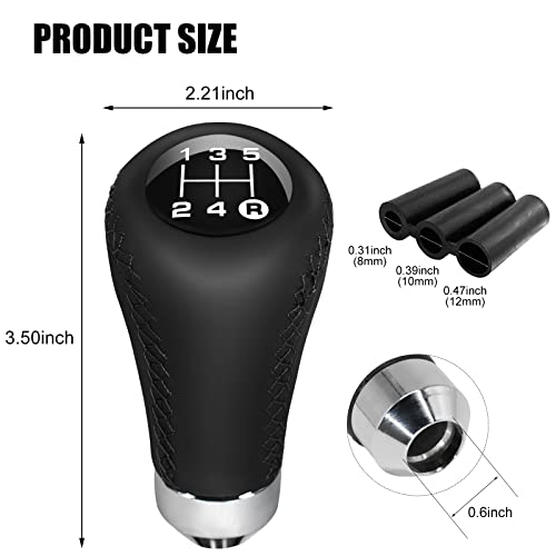 Qiang Kun Universal Shift Knob 5 Speed Manual Gearbox Shift Knobs Fit For Most Car Transport Vehicles（Black Line） #TOP4