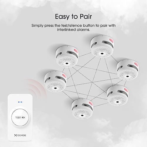 X-Sense Fernbedienung RC01 mit austauschbarer Batterie, kompatibel mit X-Sense Funkmelder, Testen aus der Entfernung, Ortung und Stummschalten von miteinander verbundenen Melder