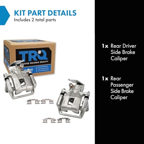 Image of TRQ Rear Pair Brake Caliper Set Caliper Brackets Hardware 2 Piece for Honda | for 2013-2017 Honda Accord